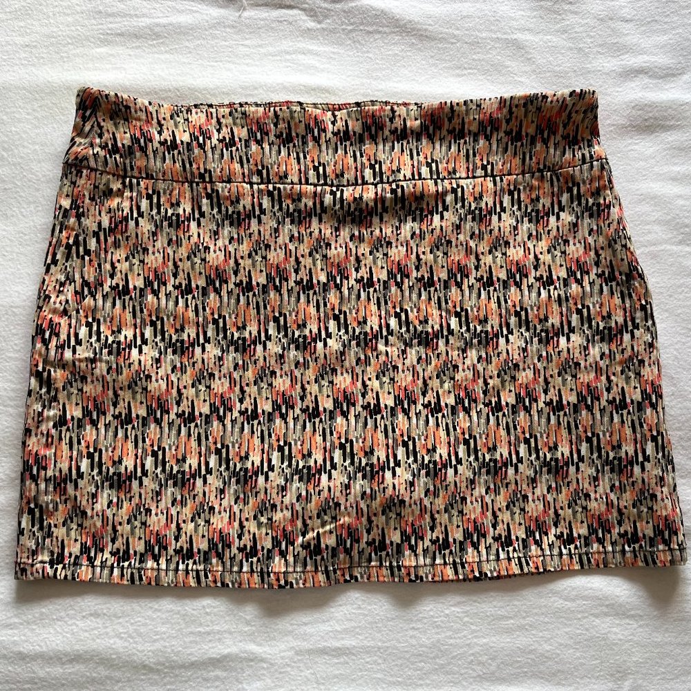 Courtnay Black/White/Gray/Peach Casual Skort Size 16P